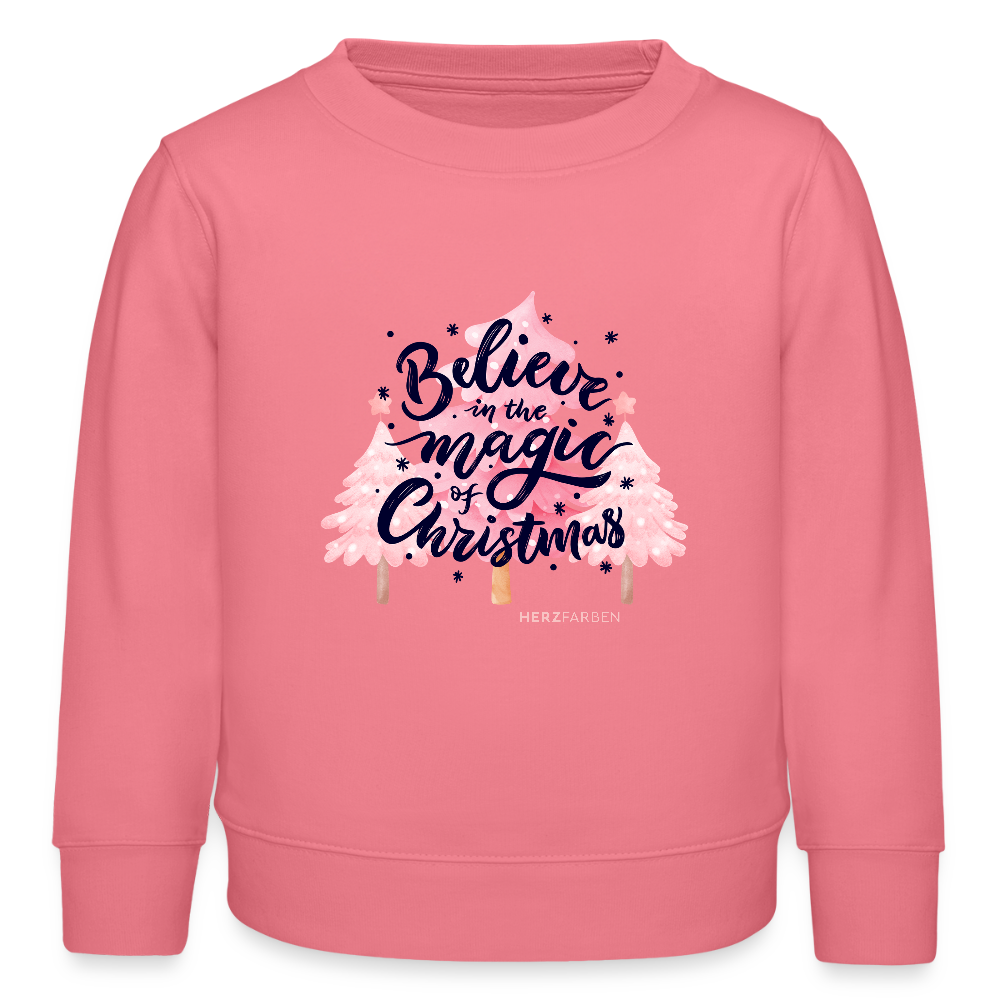 Kinder Sweatshirt „Believe in the Magic of Christmas“ – aus 100 % Bio-Baumwolle 3 - 8 Jahre - Pink