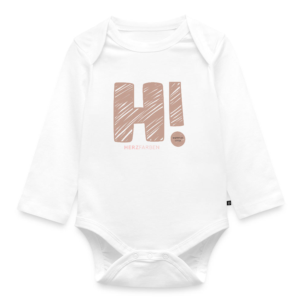 HI! Baby Bio Langarm Body – Lustiger Babybody mit coolem Schriftzug - Weiß