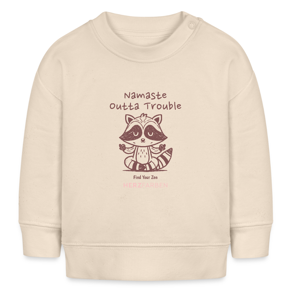 Namaste Outta Trouble Bio Baby Pullover – Nachhaltiger Baby Sweater aus 100% Bio-Baumwolle - Weißgrau