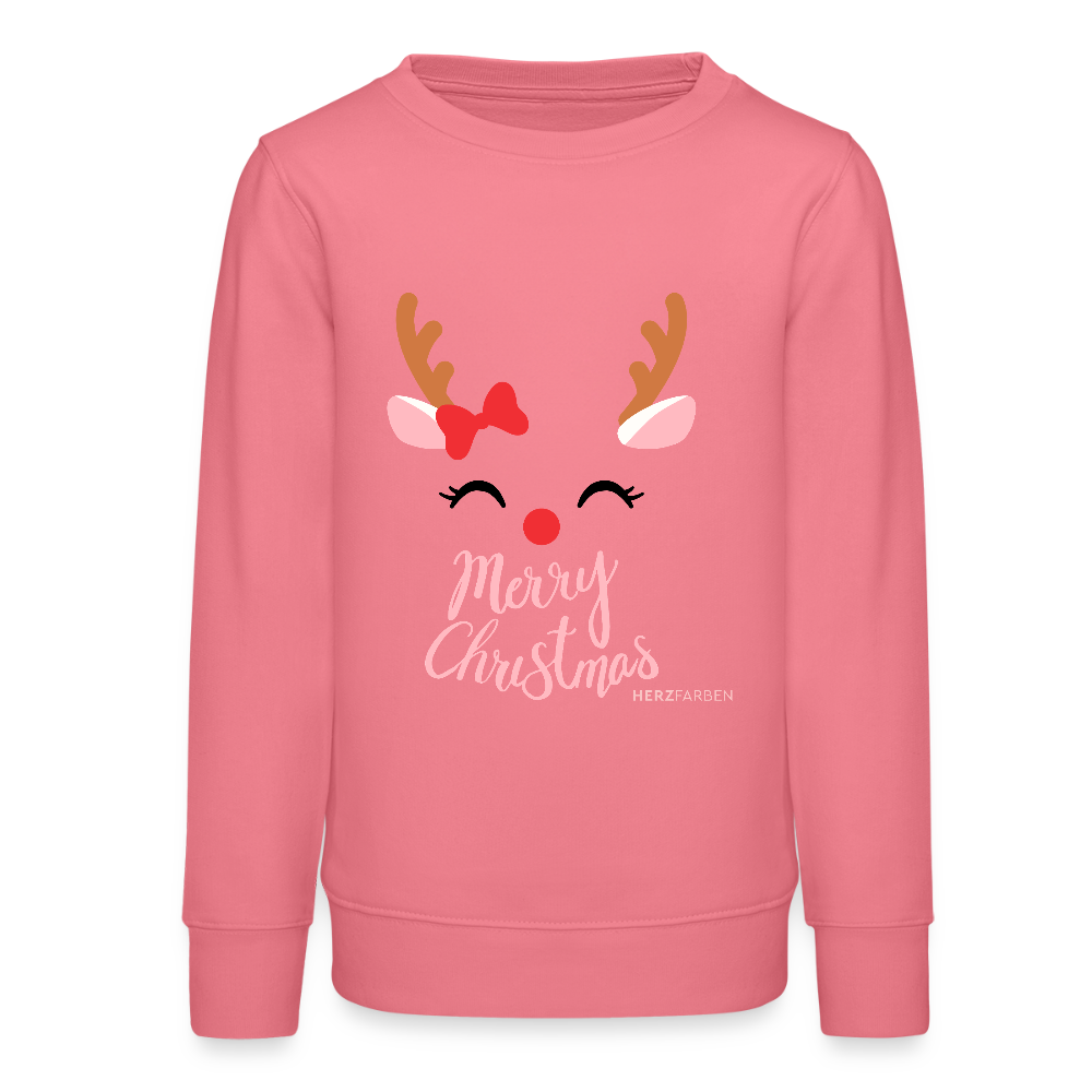 Kinder Sweatshirt „Merry Christmas“ – aus 100 % Bio-Baumwolle 9 - 13 Jahre - Pink