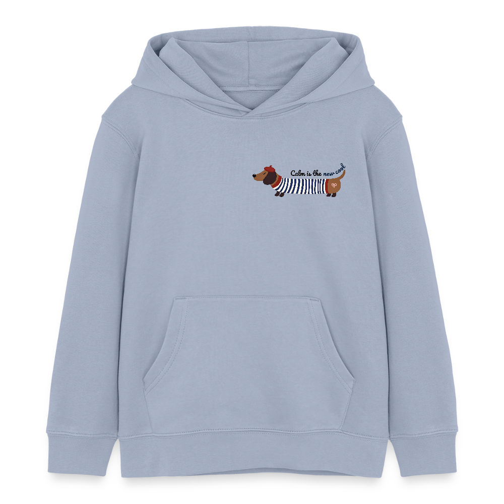 Herzfarben Kinder Hoodie „Calm is the new cool“ – Bio-Baumwolle Hoodie für Kinder (2–8 Jahre) - Lavendel-Violett