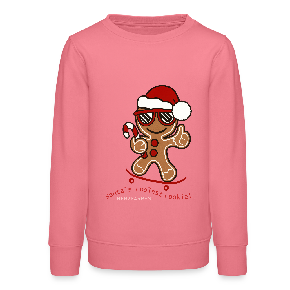 Kinder Sweatshirt „Santa’s Coolest Cookie“ – aus 100 % Bio-Baumwolle 9 - 13 Jahre - Pink