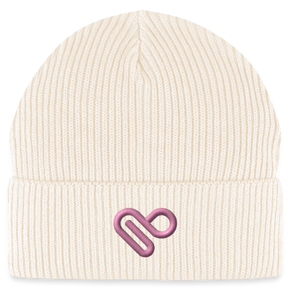 Herzfarben Mütze – Cremefarbene Mütze aus 95 % Bio-Baumwolle & 5 % Elasthan - Weißgrau