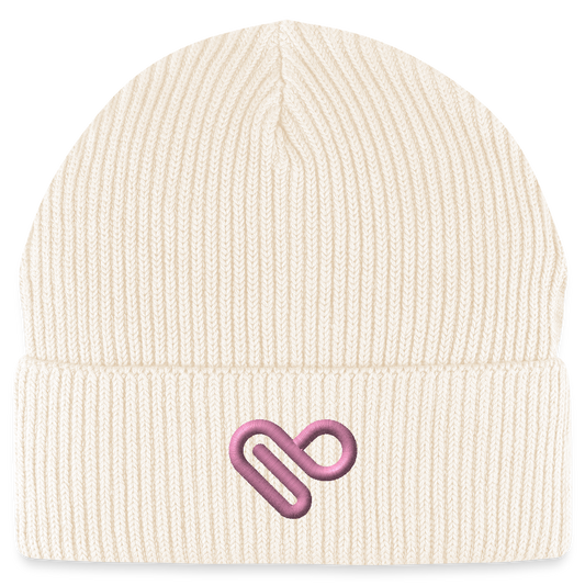 Herzfarben Mütze – Cremefarbene Mütze aus 95 % Bio-Baumwolle & 5 % Elasthan - Weißgrau