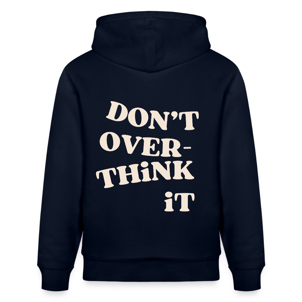 Hoodie „Don’t Overthink It“ – Bio-Baumwolle, nachhaltig & fair - Navy