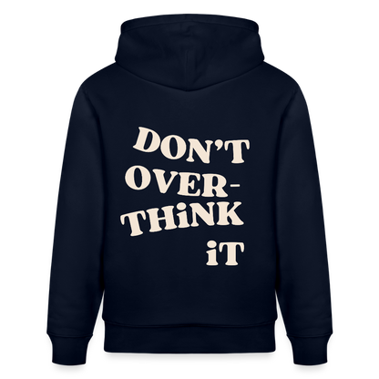 Hoodie „Don’t Overthink It“ – Bio-Baumwolle, nachhaltig & fair - Navy