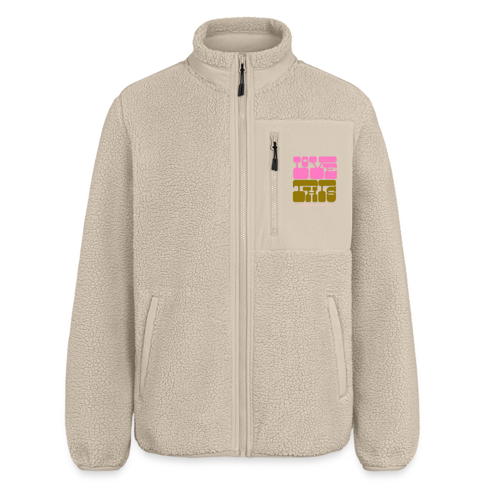 Unisex Sherpa Jacke „I like it like this“ – aus 100 % recyceltem Polyester - Beige