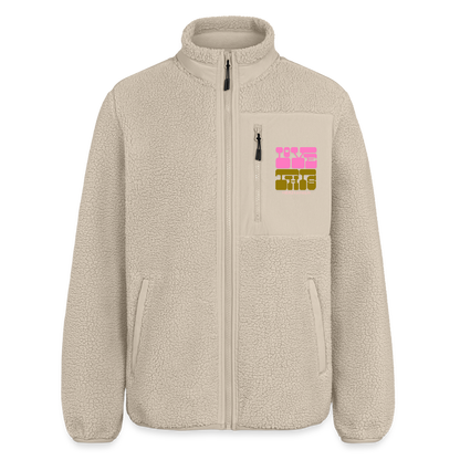Unisex Sherpa Jacke „I like it like this“ – aus 100 % recyceltem Polyester - Beige