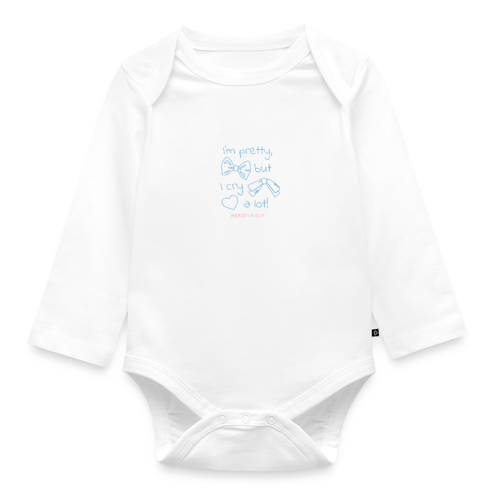 Bio Baby Body „I’m pretty, but I cry a lot!“ – Süßer Body aus 100% Bio-Baumwolle - Weiß