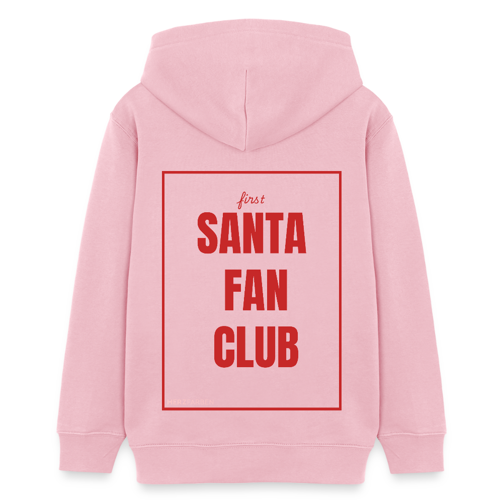 Kinder Hoodie „Santa Fan Club“ – aus 100 % Bio-Baumwolle | 9 - 13 Jahre - Hellrosa