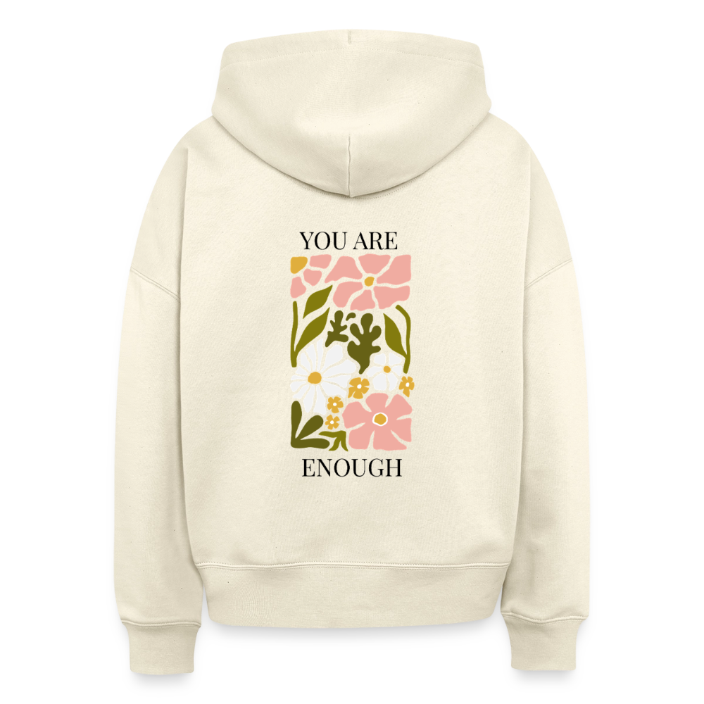 Hoodie „You Are Enough“ für Erwachsene – Nachhaltiger Kapuzenpullover aus 100% Bio-Baumwolle - Natur