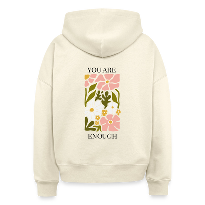 Hoodie „You Are Enough“ für Erwachsene – Nachhaltiger Kapuzenpullover aus 100% Bio-Baumwolle - Natur