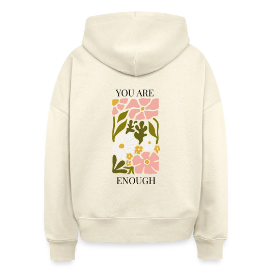Hoodie „You Are Enough“ für Erwachsene – Nachhaltiger Kapuzenpullover aus 100% Bio-Baumwolle - Natur