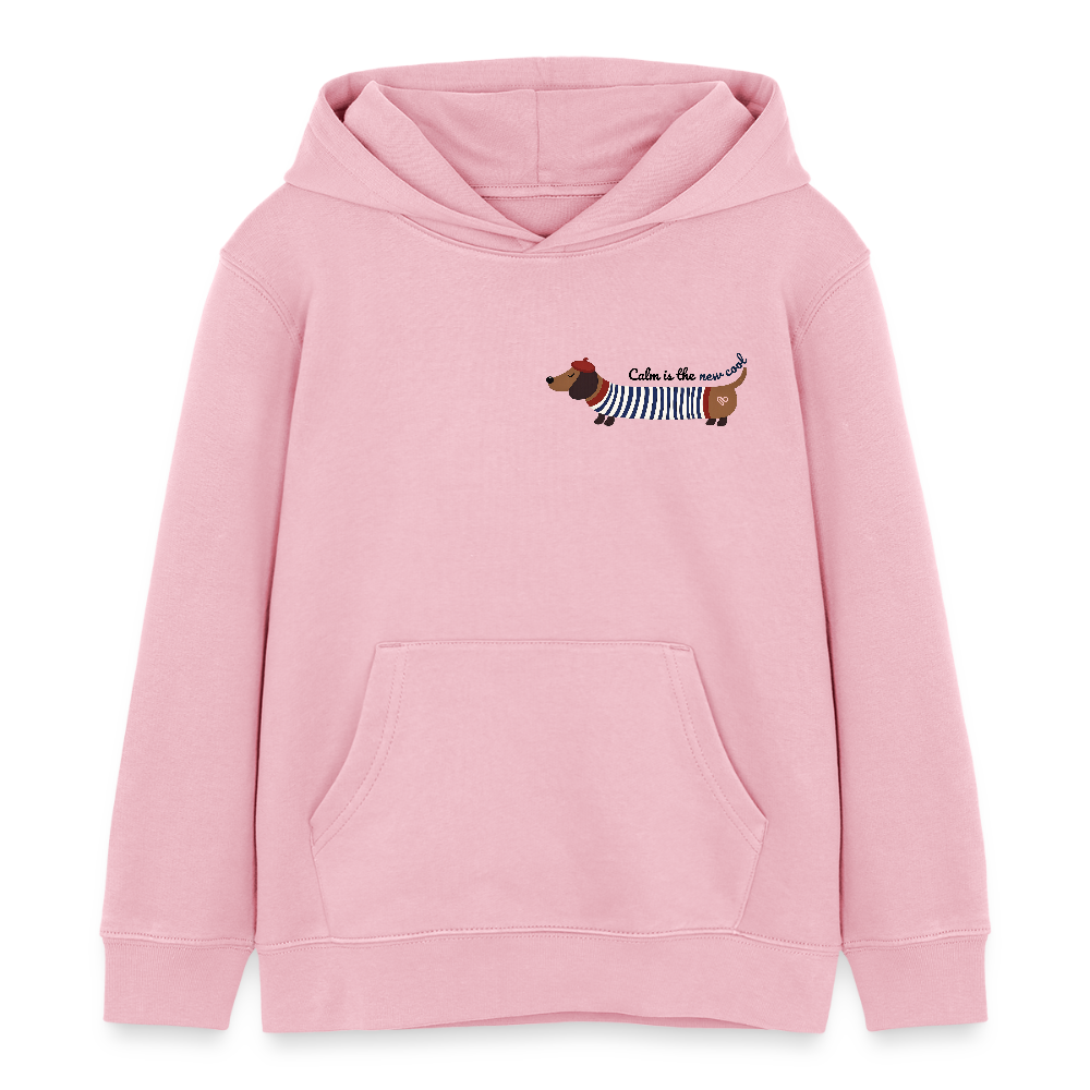 Herzfarben Kinder Hoodie „Calm is the new cool“ – Bio-Baumwolle Hoodie für Kinder (2–8 Jahre) - Hellrosa