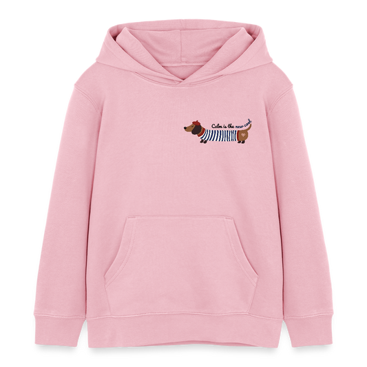Herzfarben Kinder Hoodie „Calm is the new cool“ – Bio-Baumwolle Hoodie für Kinder (2–8 Jahre) - Hellrosa