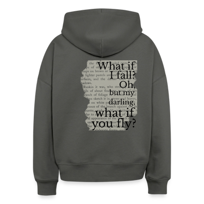 Hoodie „What if you fly?“ – Motivations Hoodie aus 100% Bio-Baumwolle - Anthrazit