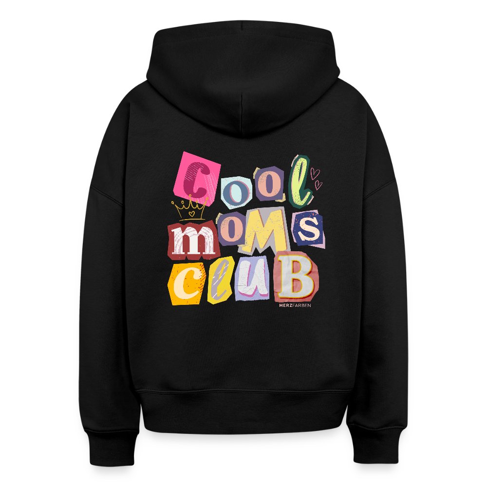 Damen Hoodie – COOL MOMS CLUB | 100 % Bio-Baumwolle · Vegan · Statement Hoodie für Mamas - Schwarz