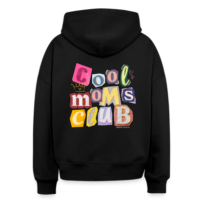 Damen Hoodie – COOL MOMS CLUB | 100 % Bio-Baumwolle · Vegan · Statement Hoodie für Mamas - Schwarz