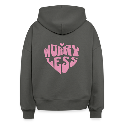 Worry Less Hoodie für Frauen – Stylischer Motivations-Hoodie 100% Bio Baumwolle - Anthrazit