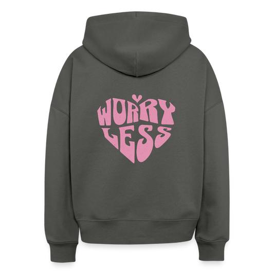 Worry Less Hoodie für Frauen – Stylischer Motivations-Hoodie 100% Bio Baumwolle - Anthrazit