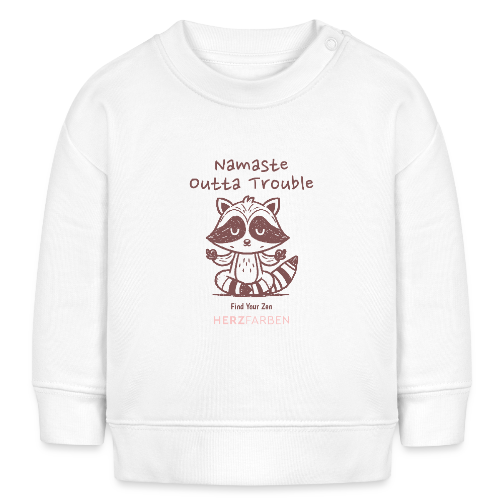 Namaste Outta Trouble Bio Baby Pullover – Nachhaltiger Baby Sweater aus 100% Bio-Baumwolle - Weiß