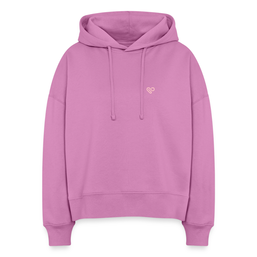 Hoodie – „Don’t Overthink It“ – Statement Hoodie aus Bio-Baumwolle - Pink