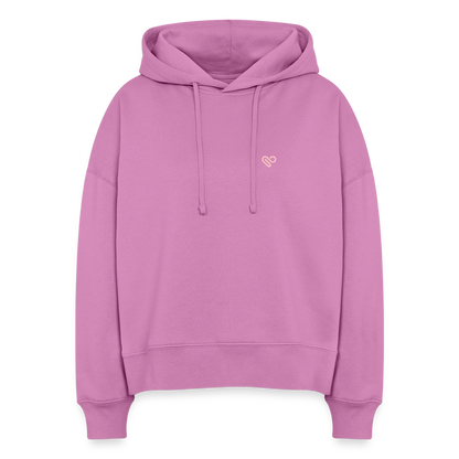 Hoodie – „Don’t Overthink It“ – Statement Hoodie aus Bio-Baumwolle - Pink
