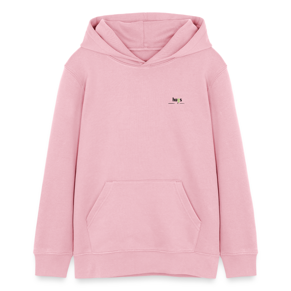 Kinder Hoodie – „I Love Hugs“ Kaktus Motiv – aus 100% Bio-Baumwolle / 9 - 13 Jahre - Hellrosa