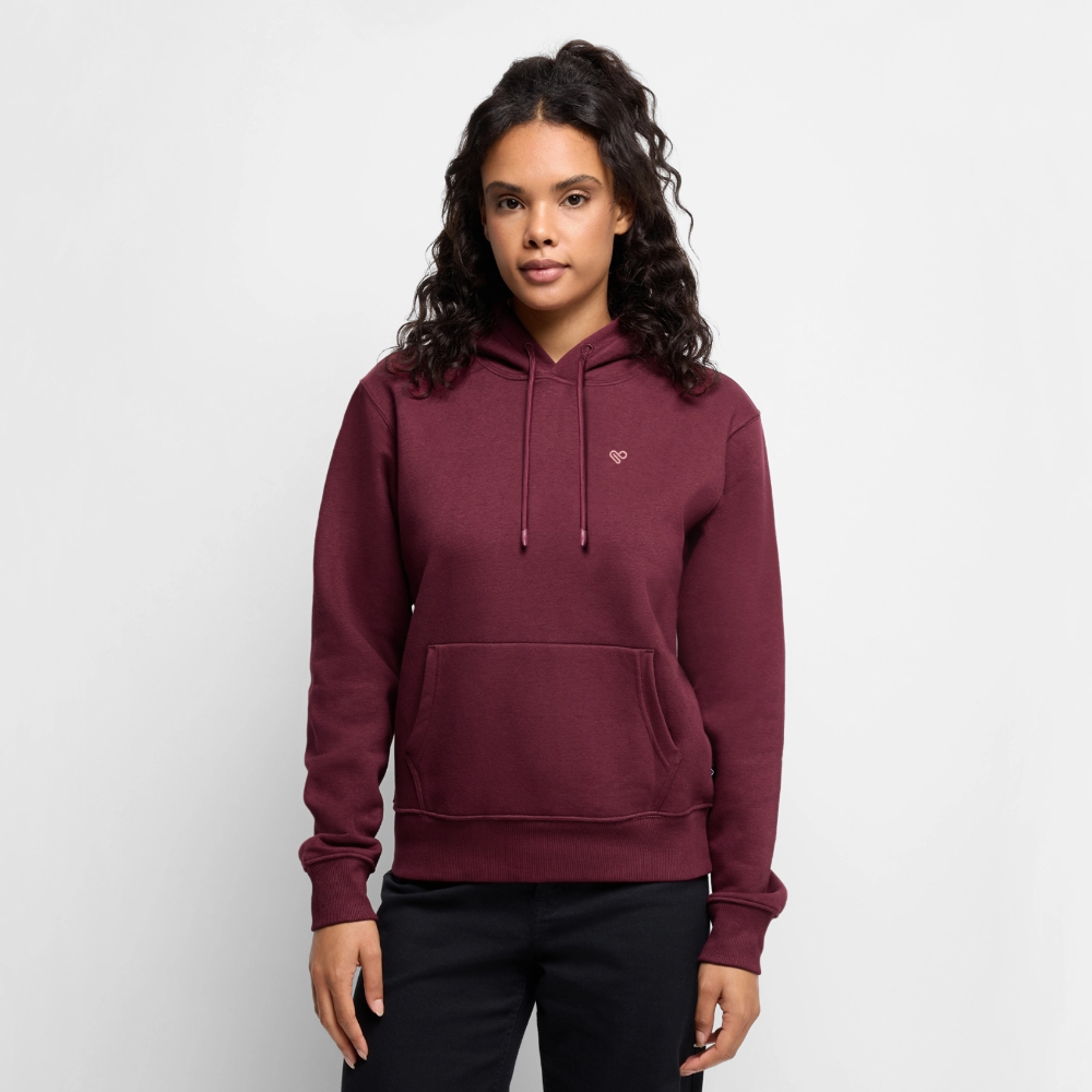Herzfarben Damen Hoodie – DON’T FEED THE MONKEYS - Burgunderrot