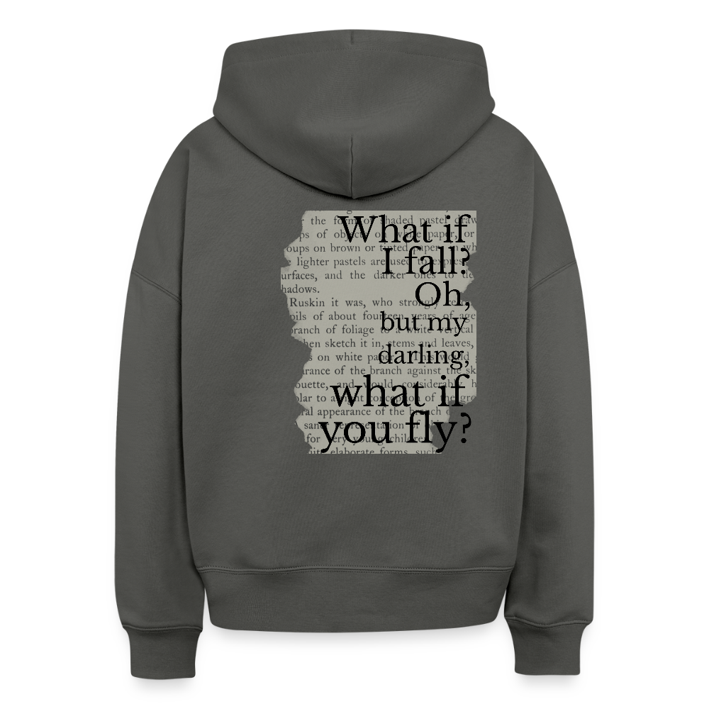 Hoodie „What if you fly?“ – Motivations Hoodie aus 100% Bio-Baumwolle - Anthrazit