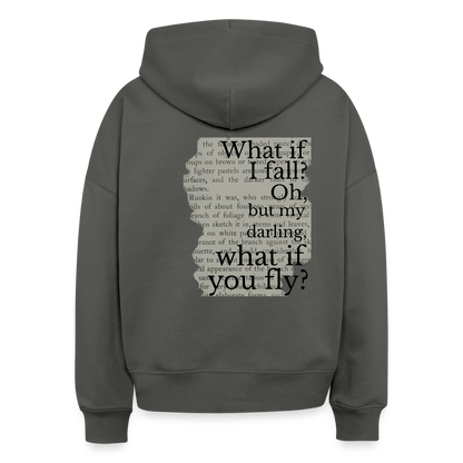 Hoodie „What if you fly?“ – Motivations Hoodie aus 100% Bio-Baumwolle - Anthrazit