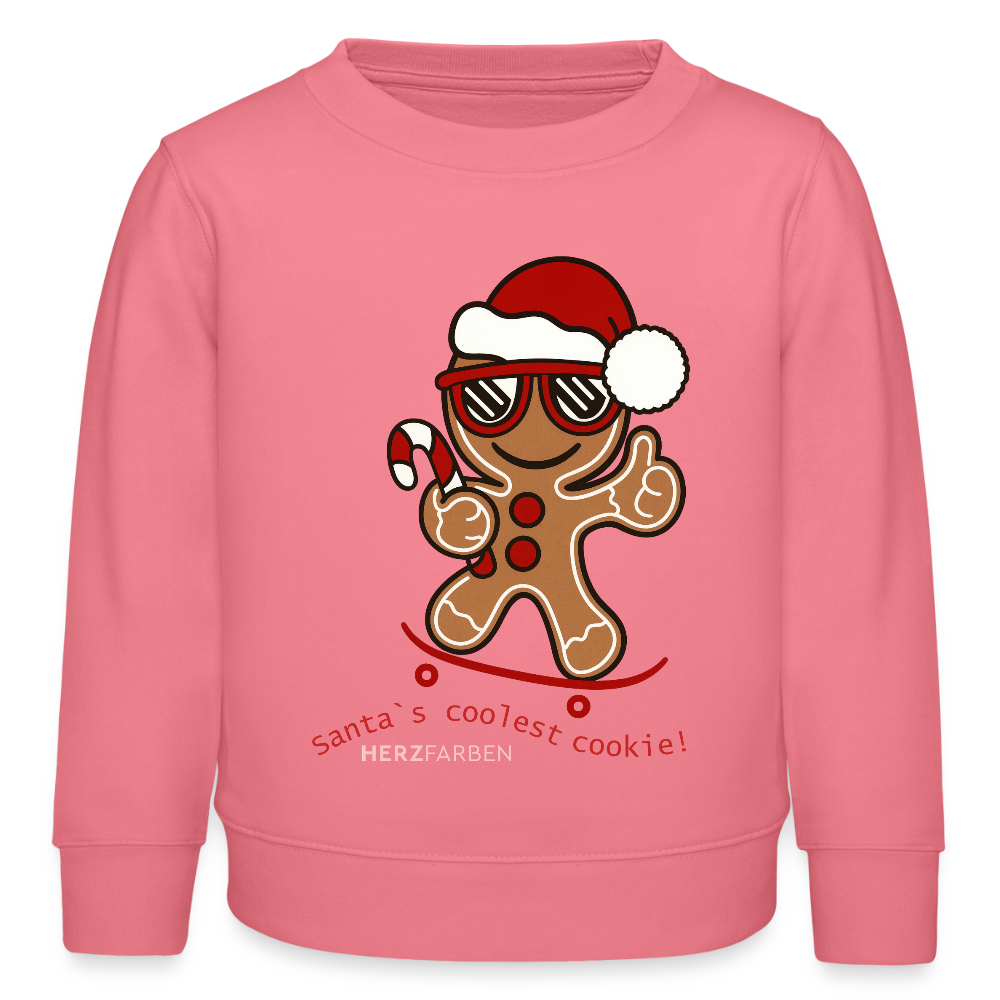 Kinder Sweatshirt „Santa’s Coolest Cookie“ – aus 100 % Bio-Baumwolle 3 - 8 Jahre - Pink 