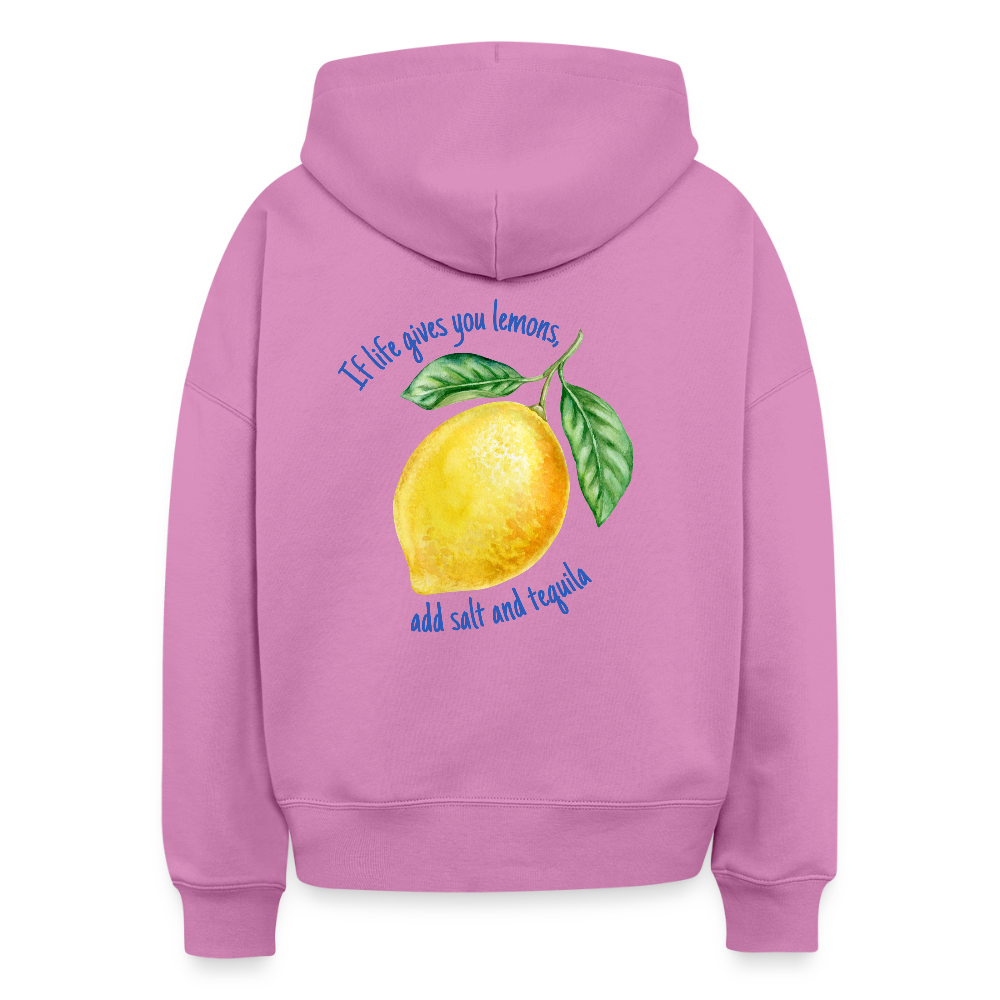 Hoodie „If life gives you lemons“ – Zitronen Hoodie aus 100% Bio-Baumwolle & vegan - Pink