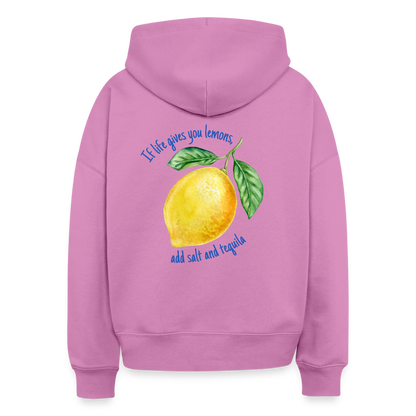 Hoodie „If life gives you lemons“ – Zitronen Hoodie aus 100% Bio-Baumwolle & vegan - Pink
