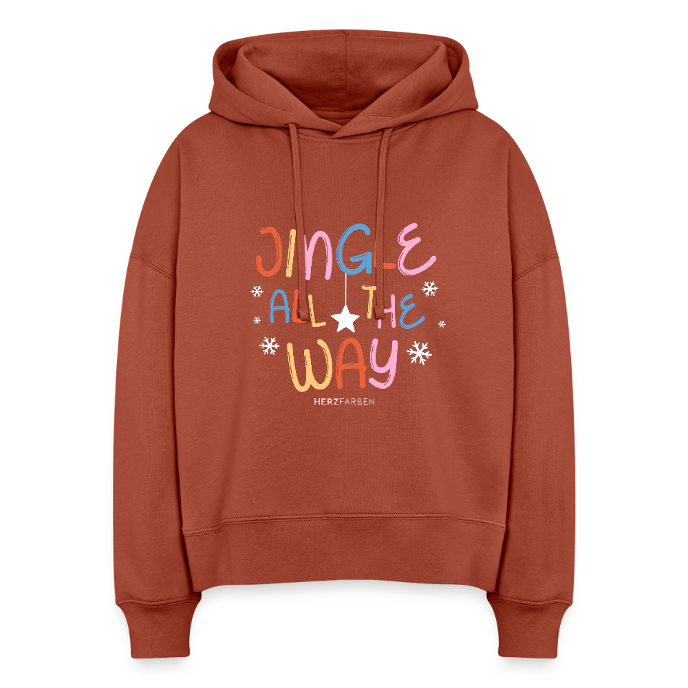 Hoodie „Jingle All The Way“ 🎶❄ | 100% Bio-Baumwolle - Terrakotta