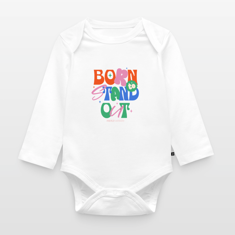 Baby Body „Born to Stand Out“ – aus 100% Bio-Baumwolle, langarm - Weiß