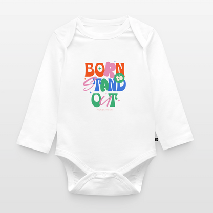 Baby Body „Born to Stand Out“ – aus 100% Bio-Baumwolle, langarm - Weiß