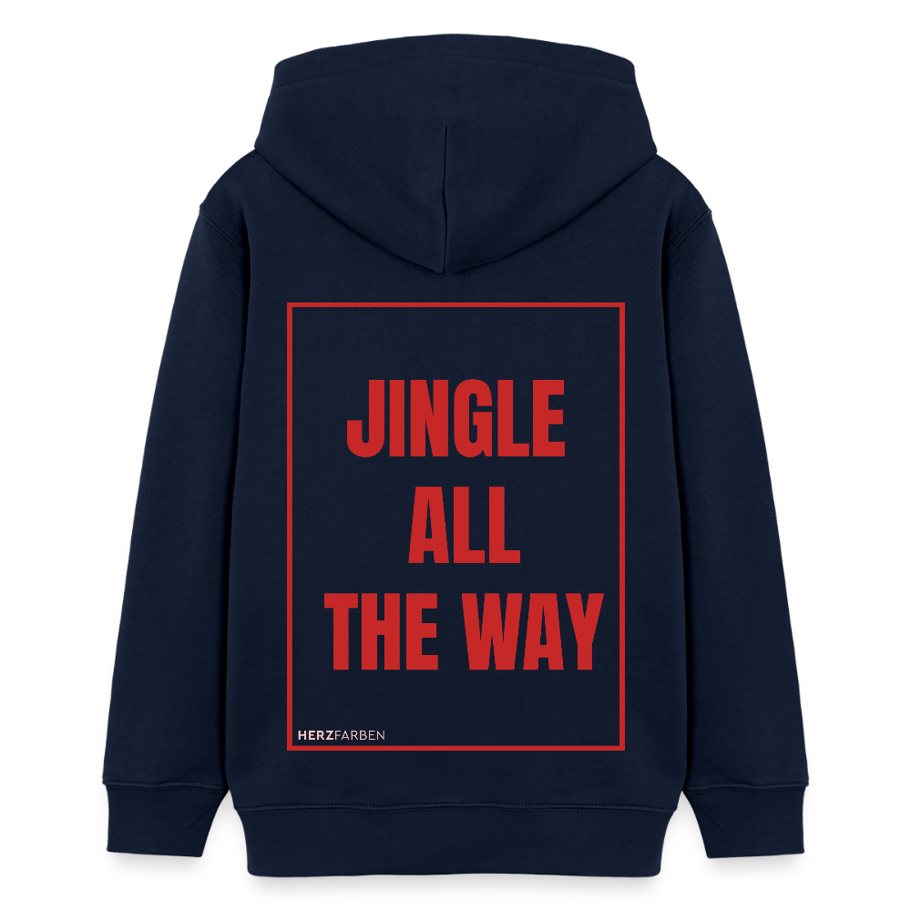 Kinder Hoodie „Jingle All The Way“ – aus 100 % Bio-Baumwolle | 9 - 13 Jahre - Navy