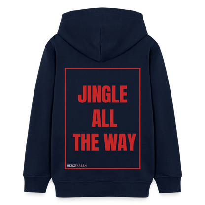 Kinder Hoodie „Jingle All The Way“ – aus 100 % Bio-Baumwolle | 9 - 13 Jahre - Navy