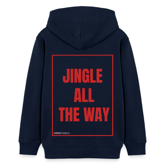Kinder Hoodie „Jingle All The Way“ – aus 100 % Bio-Baumwolle | 9 - 13 Jahre - Navy