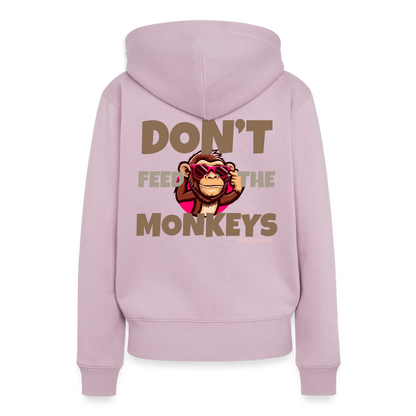 Herzfarben Damen Hoodie – DON’T FEED THE MONKEYS - Altrosa