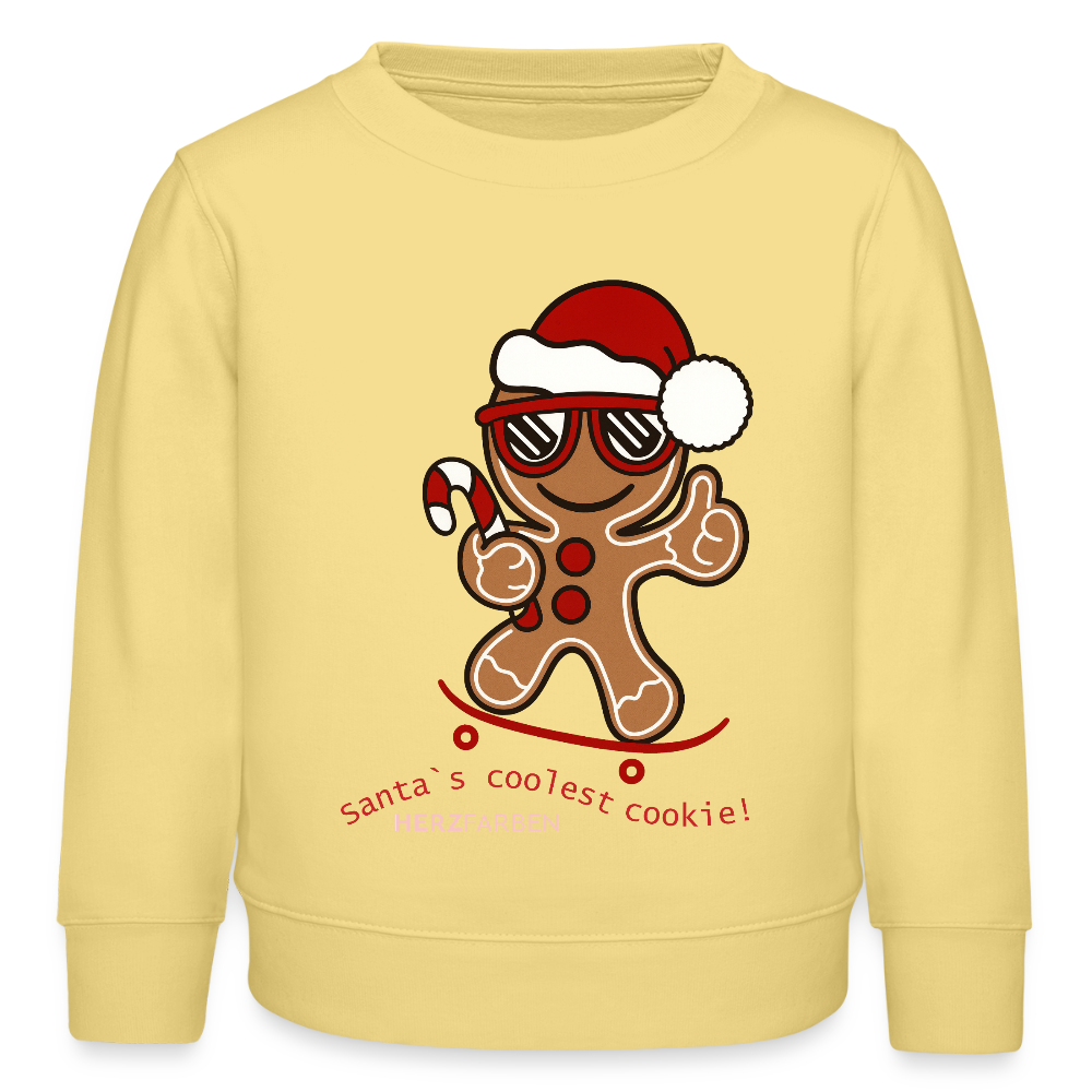 Kinder Sweatshirt „Santa’s Coolest Cookie“ – aus 100 % Bio-Baumwolle 3 - 8 Jahre - Gelb Viva 