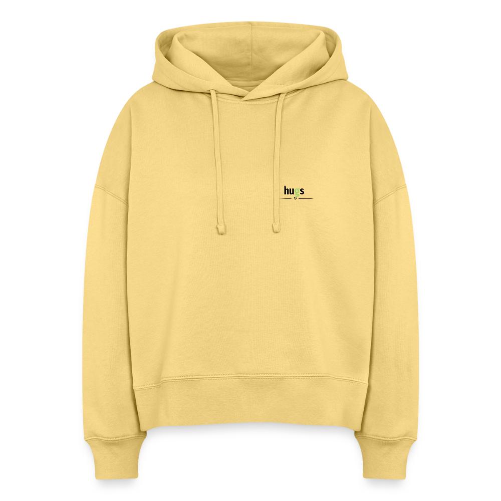 Hoodie „I love Hugs“ für Erwachsene – Nachhaltiger Kapuzenpullover aus 100% Bio-Baumwolle - Hellgelb