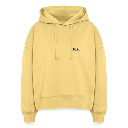 Hoodie „I love Hugs“ für Erwachsene – Nachhaltiger Kapuzenpullover aus 100% Bio-Baumwolle - Hellgelb