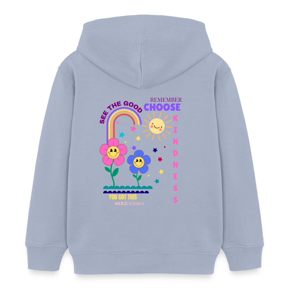 See the Good Kinder Hoodie – Bunter Bio Hoodie mit Regenbogen & Blumen 🌸🌈☀️ - Lavendel-Violett