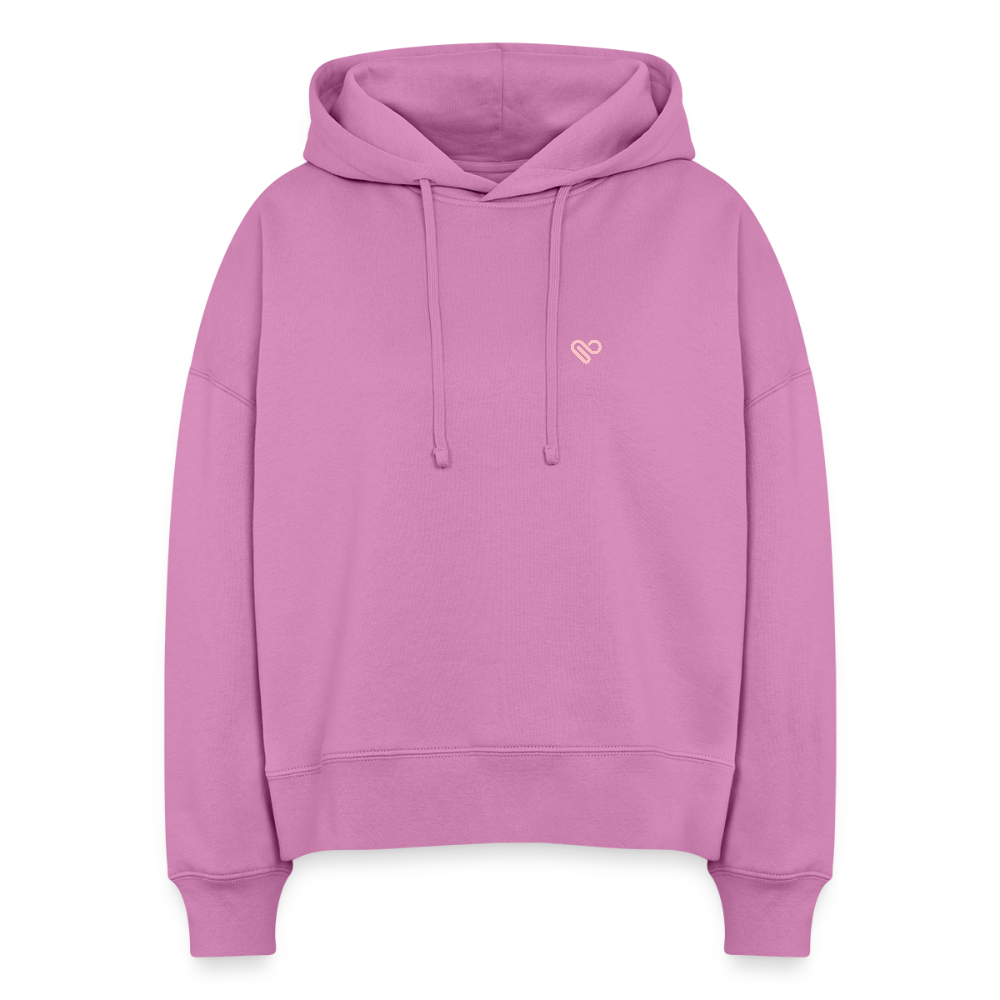 Hoodie – „Don’t Overthink It“ – Statement Hoodie aus Bio-Baumwolle - Pink