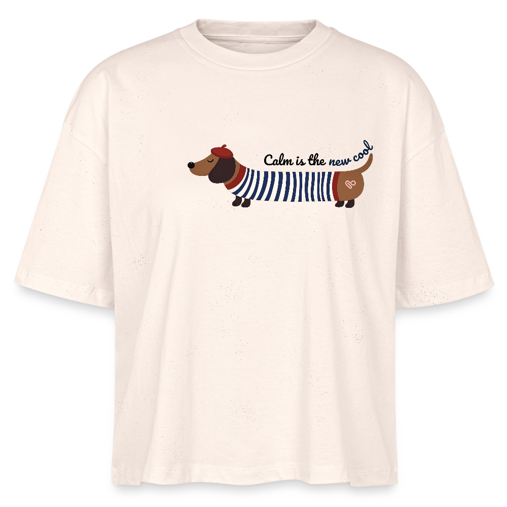 Herzfarben Damen T-Shirt „Calm is the New Cool“ – Frauen Shirt aus 100 % Bio-Baumwolle - Naturroh