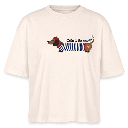 Herzfarben Damen T-Shirt „Calm is the New Cool“ – Frauen Shirt aus 100 % Bio-Baumwolle - Naturroh