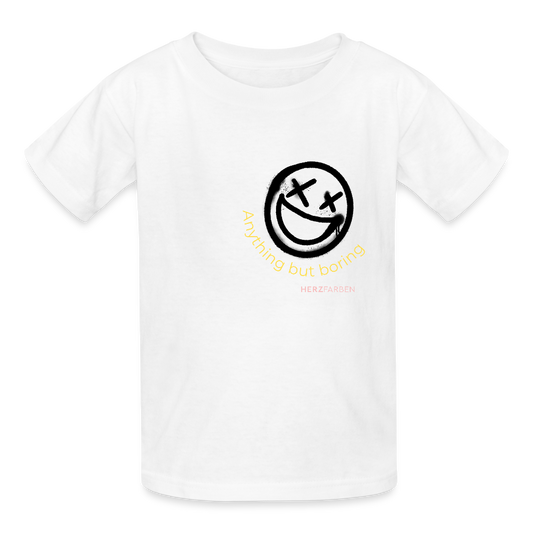 Anything but Boring T-Shirt – Statement Shirt aus Baumwolle für Kinder & Teens - Weiß