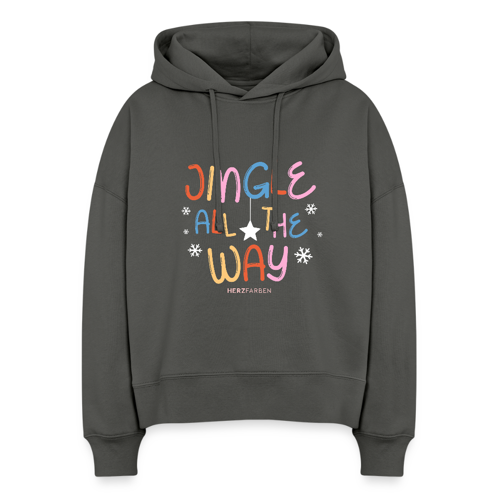 Hoodie „Jingle All The Way“ 🎶❄ | 100% Bio-Baumwolle - Anthrazit